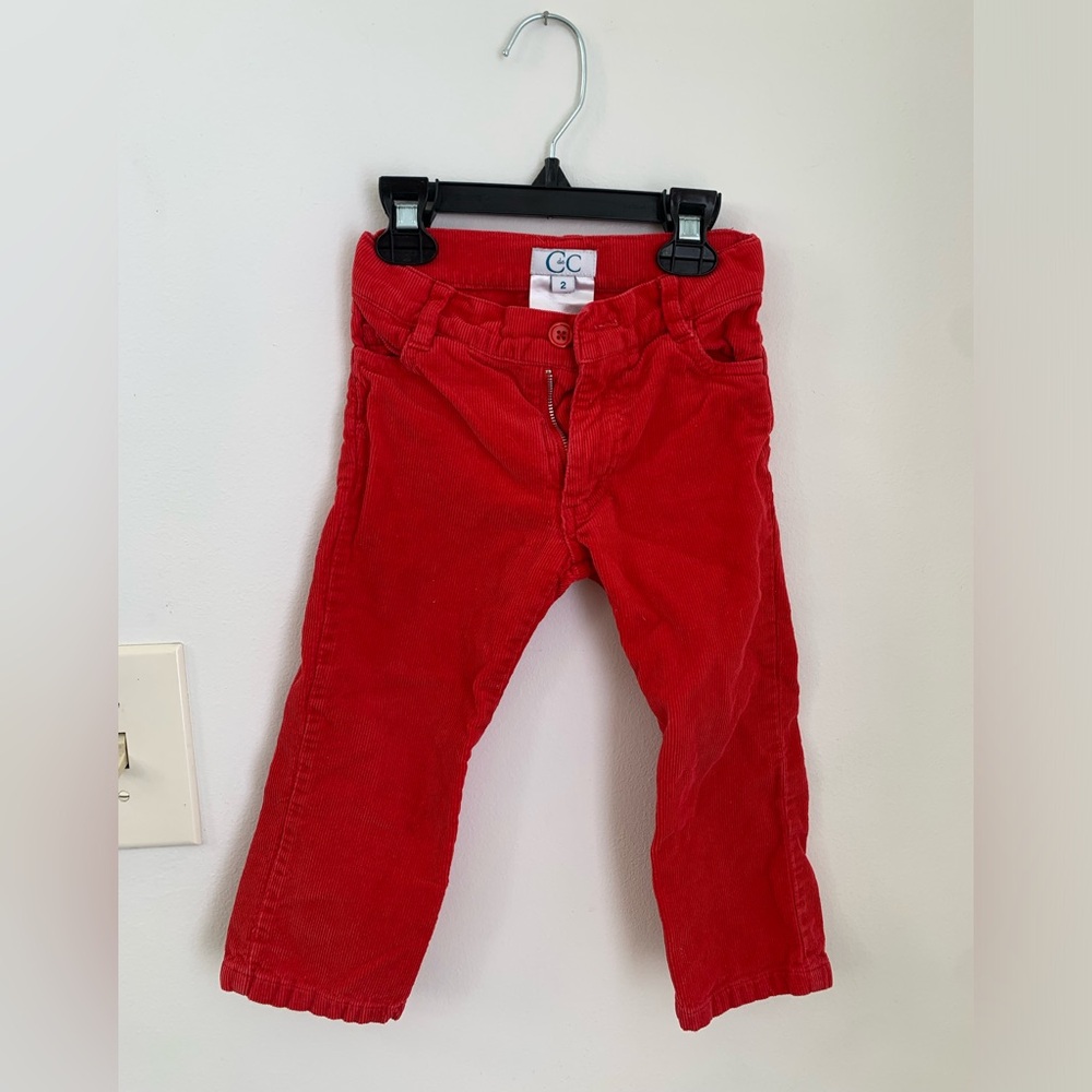 Red corduroy pants by C de C